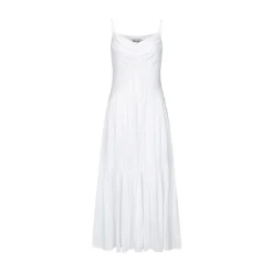 Marc Moore Jacquard V-Neck Sleeveless Dress White