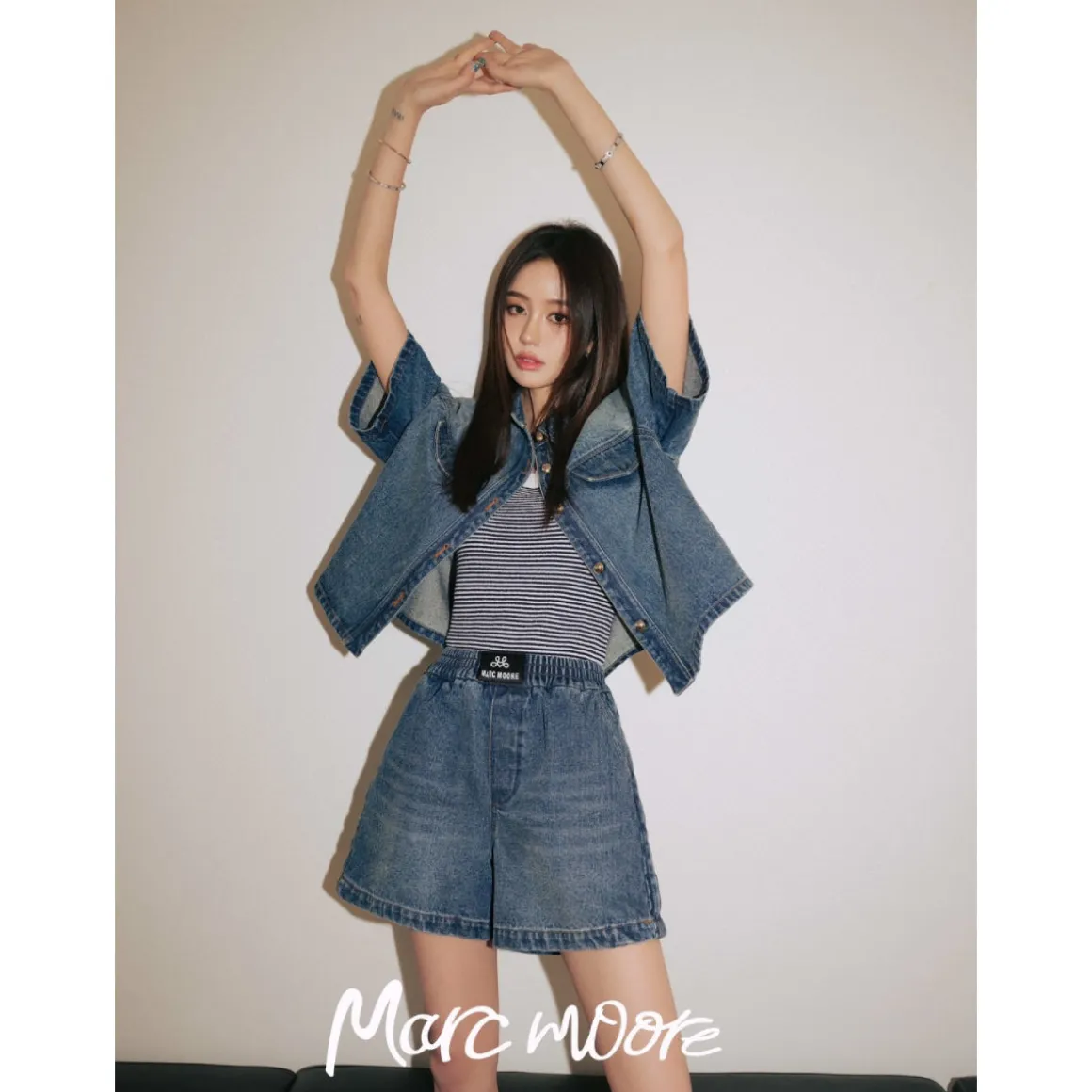 Marc Moore Vintage Washed Denim Shorts