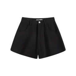 Marc Moore Washed A-Line Denim Shorts Black