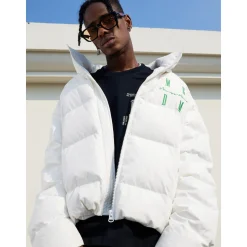 MEDM Embroidery Logo Down Jacket White