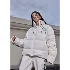 MEDM Embroidery Logo Down Jacket White