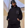 MEDM Embroidery Purple Logo Basic Hoodie Black