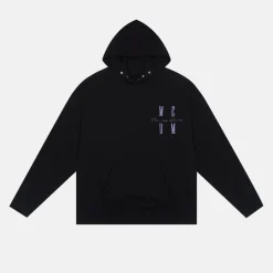 MEDM Embroidery Purple Logo Basic Hoodie Black