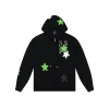 MEDM Embroidery Stars Zip Up Hoodie Black