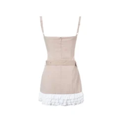MeliMosa Bow Lace-Up Striped Slip Dress