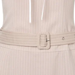 MeliMosa Bow Lace-Up Striped Slip Dress