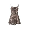 MeliMosa 3D Flower Printed Chiffon Slip Dress