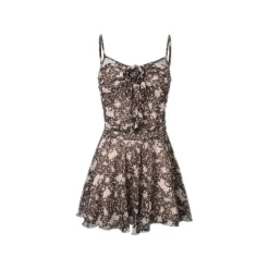 MeliMosa 3D Flower Printed Chiffon Slip Dress