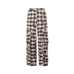 MeliMosa Kitty Printed Plaid Pocket Pants