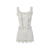 MeliMosa Lace Knit Sleeveless Vest And Skirt Set Gray