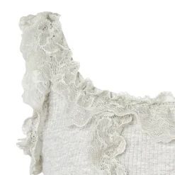 MeliMosa Lace Knit Sleeveless Vest And Skirt Set Gray