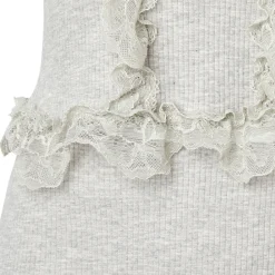 MeliMosa Lace Knit Sleeveless Vest And Skirt Set Gray