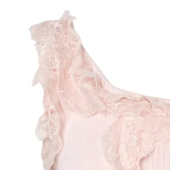 MeliMosa Lace Knit Sleeveless Vest And Skirt Set Pink