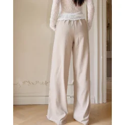 MeliMosa Patchwork Waist Striped Pants Pink