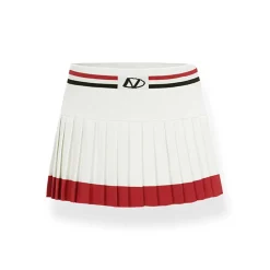 NAWS Color Contrast Striped Low-Rise Pleated Skirt