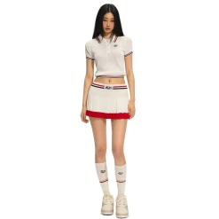 NAWS Color Contrast Striped Low-Rise Pleated Skirt