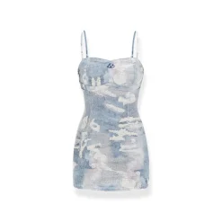 NAWS Digital Print Slim-Fit Slip Dress