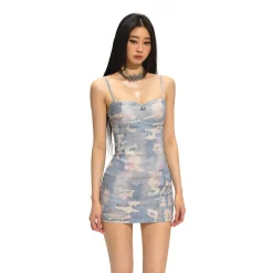 NAWS Digital Print Slim-Fit Slip Dress