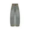 NAWS Distressed Washed Low-Rise Wide-Leg Jeans