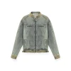 NAWS Distressed Washed Silhouette Denim Jacket
