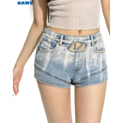 Naws Gradient Stretch Slim Denim Shorts