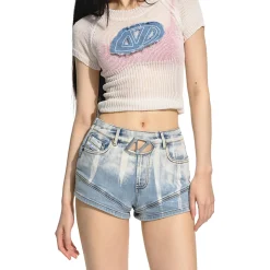 Naws Gradient Stretch Slim Denim Shorts
