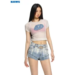 Naws Gradient Stretch Slim Denim Shorts