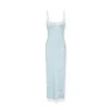 NAWS Spring U-Neck Back Slit Slip Dress