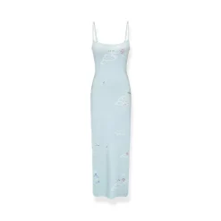 NAWS Spring U-Neck Back Slit Slip Dress