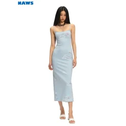 NAWS Spring U-Neck Back Slit Slip Dress