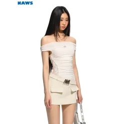 NAWS Suede Satin Fake-2-Piece Patchwork Tube Top Dress