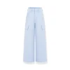 NAWS Textured Low-Rise Cargo Pocket Relaxed Fit Pants Blue
