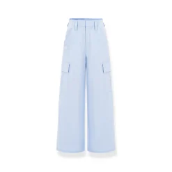 NAWS Textured Low-Rise Cargo Pocket Relaxed Fit Pants Blue