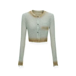 NAWS Vintage Cutting Out Destroyed Knit Cardigan