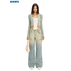 NAWS Vintage Cutting Out Destroyed Knit Cardigan