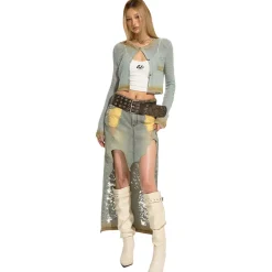 NAWS Vintage Cutting Out Destroyed Knit Cardigan