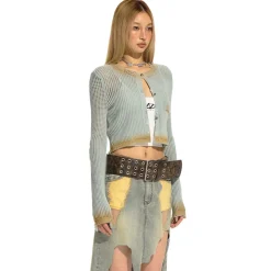 NAWS Vintage Cutting Out Destroyed Knit Cardigan