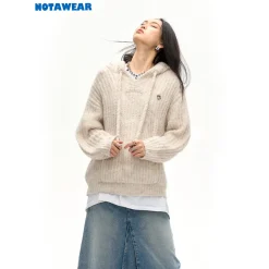 NotAwear Alpaca Fiber Hooded Sweater Cream