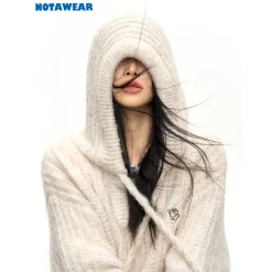 NotAwear Alpaca Fiber Hooded Sweater Cream
