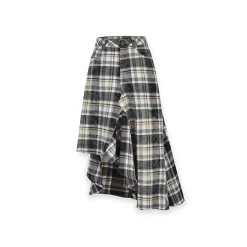 NotAwear Asymmetrical Snow Plaid A-Line Skirt