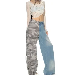 NotaWear Camouflage Patchwork Denim Jeans