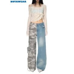 NotaWear Camouflage Patchwork Denim Jeans