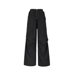 NotAwear Casual Drawstring Oversized Pants Black