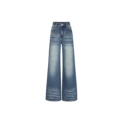 NotAwear Cat Beard Pattern Straight-Leg Jeans