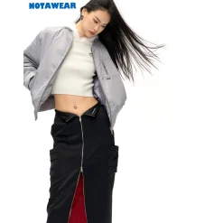 NotAwear Classic Nylon Bomber Jacket Grey
