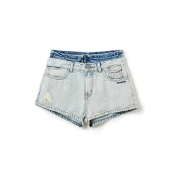 NotAwear Color Blocked Double Waist Denim Shorts