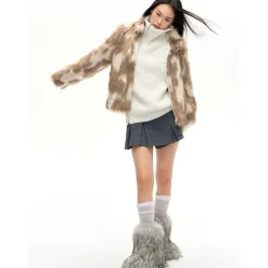 NotAwear Color Blocked Drawstring Zipper Knit Sweater White
