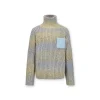 NotAwear Color Blocked Fluffy Pocket Sweater Grey
