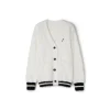 NotAwear Color Blocked Fluffy Faux Mink Cardigan White