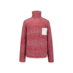 NotAwear Color Blocked Fluffy Pocket Sweater Red